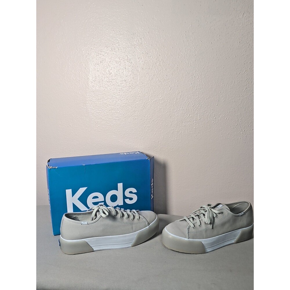 Keds Women's Triple Up Platform Sneakers - White & Gray Canvas Fashion Size 10 - Picture 6 of 12